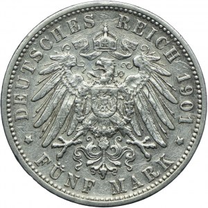 Niemcy, Badenia, Fryderyk I, 5 marek 1901 G, Karlsruhe