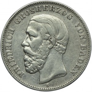 Niemcy, Badenia, Fryderyk I, 5 marek 1876 G, Karlsruhe