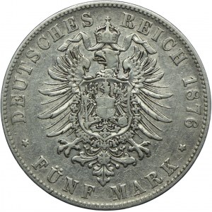 Niemcy, Badenia, Fryderyk I, 5 marek 1876 G, Karlsruhe