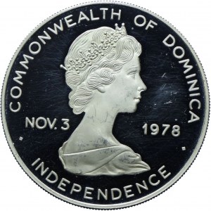 Dominika, 10 dolarów 1978, Pielgrzymka Jana Pawła II 1979, RZADKIE - nakład 3450szt.