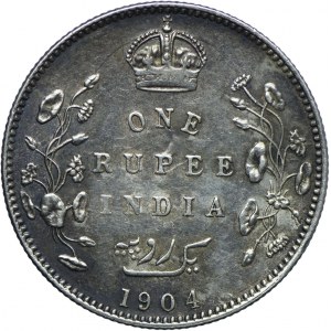 Indie Brytyjskie, Edward VII, 1 rupia 1904 Kalkuta