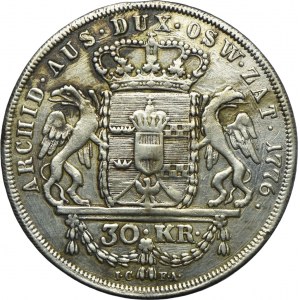 Zabór Austriacki, Księstwo Oświęcimsko-Zatorskie, 30 krajcarów 1776 - guzik na wzór trzydziestokrajcarówki