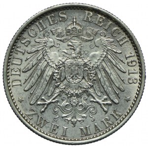 Niemcy, Prusy, Wilhelm II, 2 marki 1913 A, Berlin
