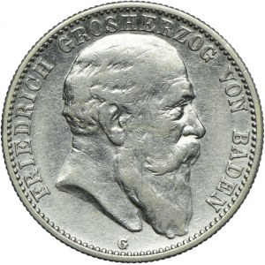 Niemcy, Badenia, Fryderyk I, 2 marki 1904 G, Karlruhe