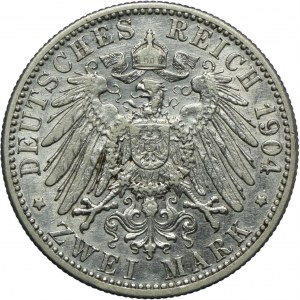 Niemcy, Badenia, Fryderyk I, 2 marki 1904 G, Karlruhe