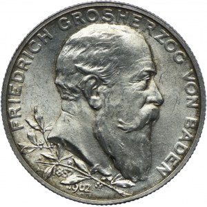 Niemcy, Badenia, Fryderyk I, 2 Marki 1902, Karlsruhe