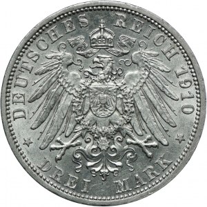 Niemcy, Prusy, Wilhelm II, 3 marki 1910 A, Berlin