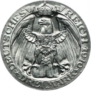 Niemcy, Prusy, Wilhelm II, 3 marki 1910 A, Berlin