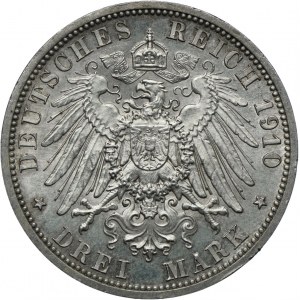 Niemcy, Saksonia, 3 marki 1910 A, Berlin