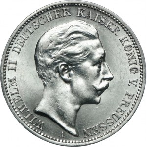 Niemcy, Prusy, Wilhelm II, 3 marki 1909 A, Berlin