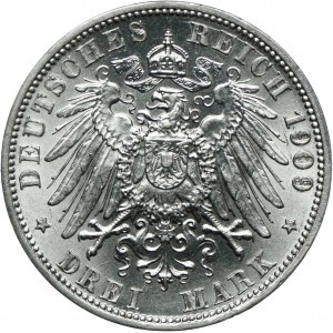 Niemcy, Prusy, Wilhelm II, 3 marki 1909 A, Berlin