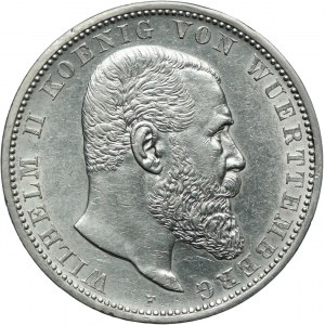 Niemcy, Wirtembergia, Wilhelm II, 5 marek 1908 F, Stuttgart
