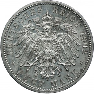 Niemcy, Badenia, Fryderyk I, 5 marek 1902, Karlsruhe
