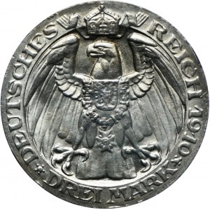 Niemcy, Prusy, Wilhelm II, 3 marki 1910 Berlin