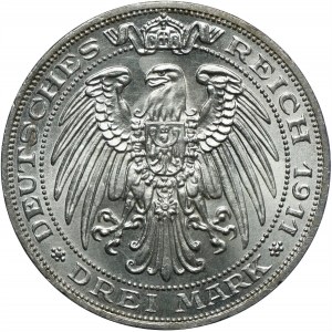 Niemcy, Prusy, Wilhelm II, 3 marki 1911 A, Berlin