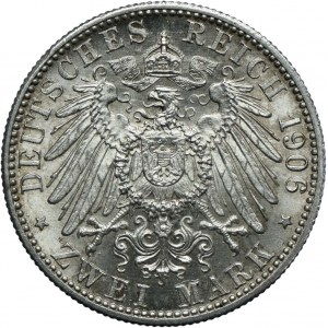 Niemcy, Badenia, Fryderyk I, 2 marki 1906, Karlsruhe