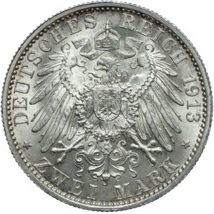 Niemcy, Prusy, Wilhelm II, 2 marki 1913 A, Berlin