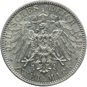 Niemcy, Saksonia-Weimar-Eisenach, Karol Aleksander, 2 marki 1892 A, Berlin RZADKIE