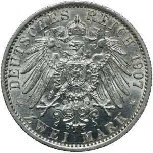 Niemcy, Prusy, Wilhelm II, 2 marki 1907 A, Berlin