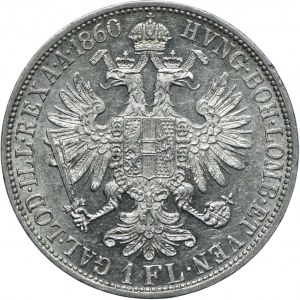 Austria, Franciszek Józef I, 1 floren 1860 A, Wiedeń