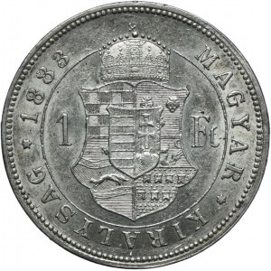 Węgry, Franciszek Józef I, 1 forint 1883 KB, Kremnica