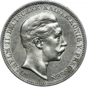Niemcy, Prusy, Wilhelm II, 3 marki 1909 A, Berlin