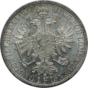Austria, Franciszek Józef I, 1 floren 1860 A, Wiedeń