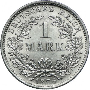 Niemcy, Cesarstwo Niemieckie, 1 marka 1876 F, Stuttgart