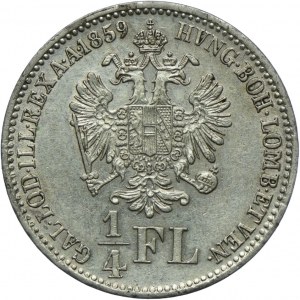 Austria, Franciszek Józef I, 1/4 florena 1859 B, Kremnica