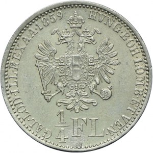 Austria, Franciszek Józef I, 1/4 florena 1859 A, Wiedeń