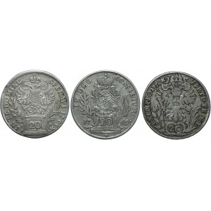 Austria, Niemcy, 20 krajcarów 1755, 1769, 1770 (3szt.)
