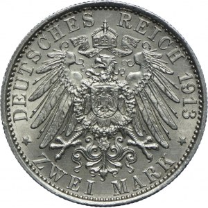 Niemcy, Prusy, Wilhelm II, 2 marki 1913 A, Berlin