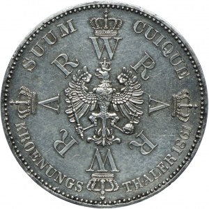 Niemcy, Prusy, Wilhelm I, talar koronacyjny (Vereinstaler) 1861 A, Berlin