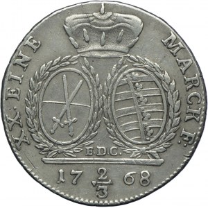 Niemcy, Saksonia, Fryderyk August III, 2/3 talara (gulden) 1768 EDC, Drezno