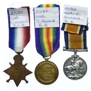 Wielka Brytania, Jerzy V, komplet Medali Wojennych 1914-1919 (3szt.) ORYGINAŁY