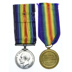 Wielka Brytania, Jerzy V, komplet Medali Wojennych 1914-1919 (2szt.) ORYGINAŁY