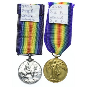 Wielka Brytania, Jerzy V, komplet Medali Wojennych 1914-1919 (2szt.) ORYGINAŁY