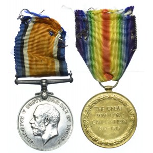 Wielka Brytania, Jerzy V, komplet Medali Wojennych 1914-1918 (2szt.) ORYGINAŁY