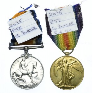 Wielka Brytania, Jerzy V, komplet Medali Wojennych 1914-1918 (2szt.) ORYGINAŁY