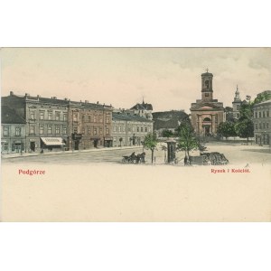 Krakow - Podgórze - Market Square and Church, 1904.