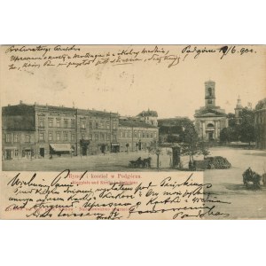Krakow - Podgórze - Market Square and Church, ca. 1900.