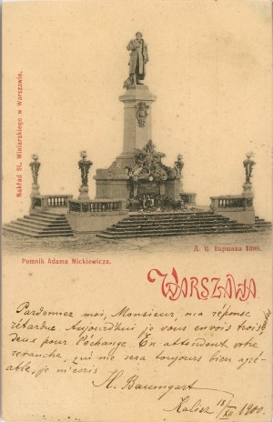 Warsaw - Monument to Adam Mickiewicz, 1899.
