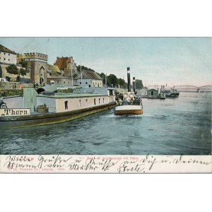 Toruń - Wycieczka promem po Wiśle, 1904.