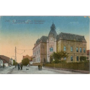 Jaslo - Kosciuszko Street and the Savings Bank, ca. 1910.