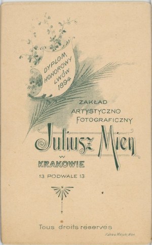 Krakow, Zakopane, Mien J. - Male, ca. 1895.