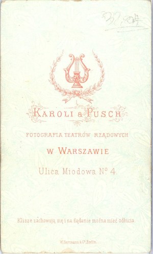 Warsaw, Karoli & Pusch - Male, ca. 1875.