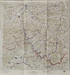 Krynica, Nowy Sacz, Stary Sacz - Tourist map of the Polish Carpathians. Western Beskid. Ark. 7, Warsaw, 1928, Polish Tatra Society. Nakł. i wyd. 