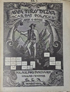 Krynica, Nowy Sacz, Stary Sacz - Tourist map of the Polish Carpathians. Western Beskid. Ark. 7, Warsaw, 1928, Polish Tatra Society. Nakł. i wyd. 