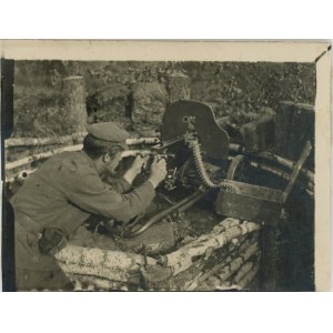 Polnisch-Bolschewistischer Krieg - Maschinengewehr im Kampf, um 1920.