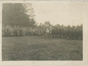 1st Brigade of the Polish Legions - Parade, in the foreground 1st Lancers Regiment, ca. 1915.